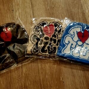 Heart Patterned Beanies Set